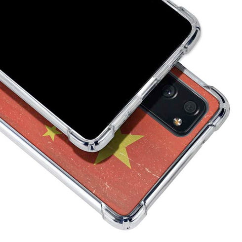 Chinese Flag Distressed Galaxy S20 FE Clear Case